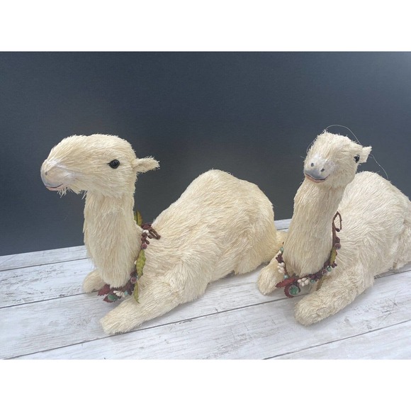 Trademark Exclusive Large Pair Decorative Nativity SITTING Lamas/Camels 11x16" - Picture 7 of 12